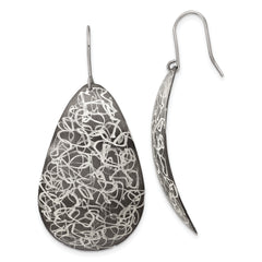 Sterling Silver and Ruthenium Shepherd Hook Earrings