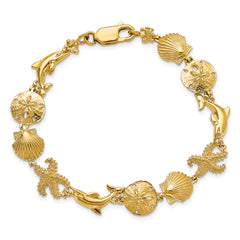 14k Seashore Theme Bracelet