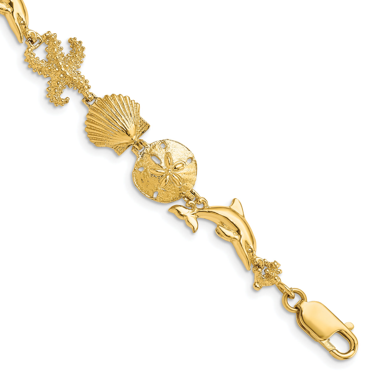 14k Seashore Theme Bracelet