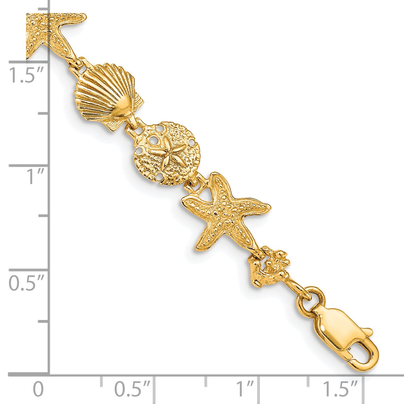 14k Seashell Theme Bracelet