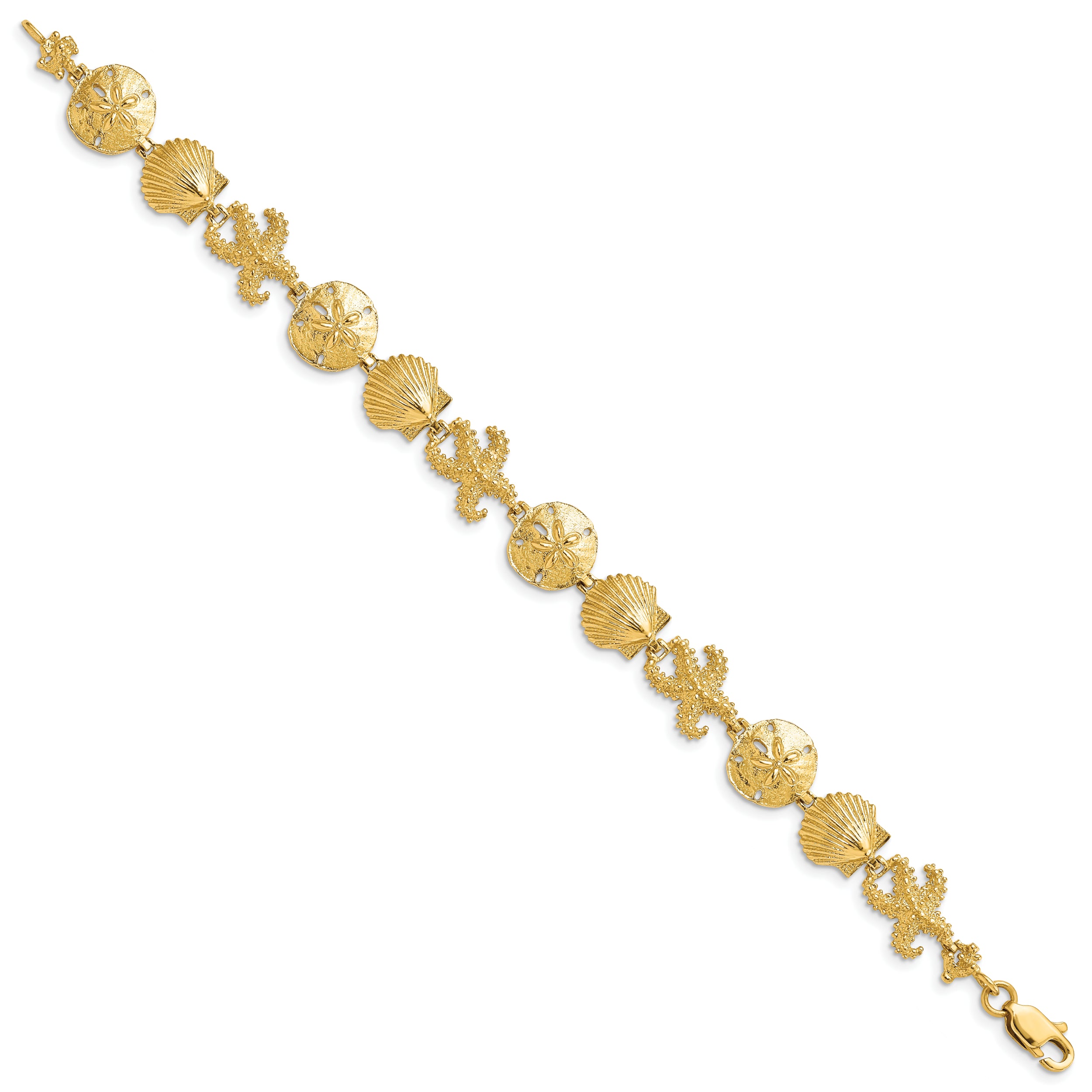 14k Seashell Theme Bracelet