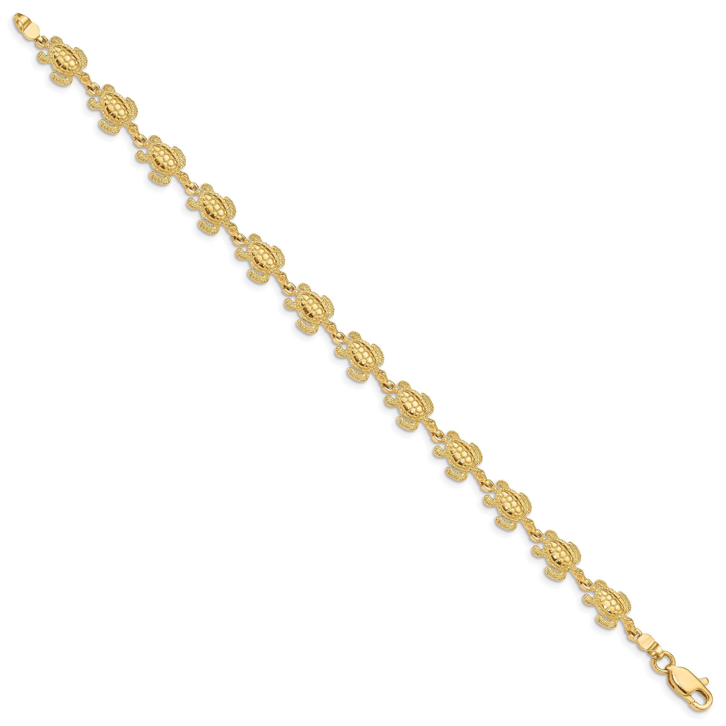 14k Swimming Sea Turtle Bracelet