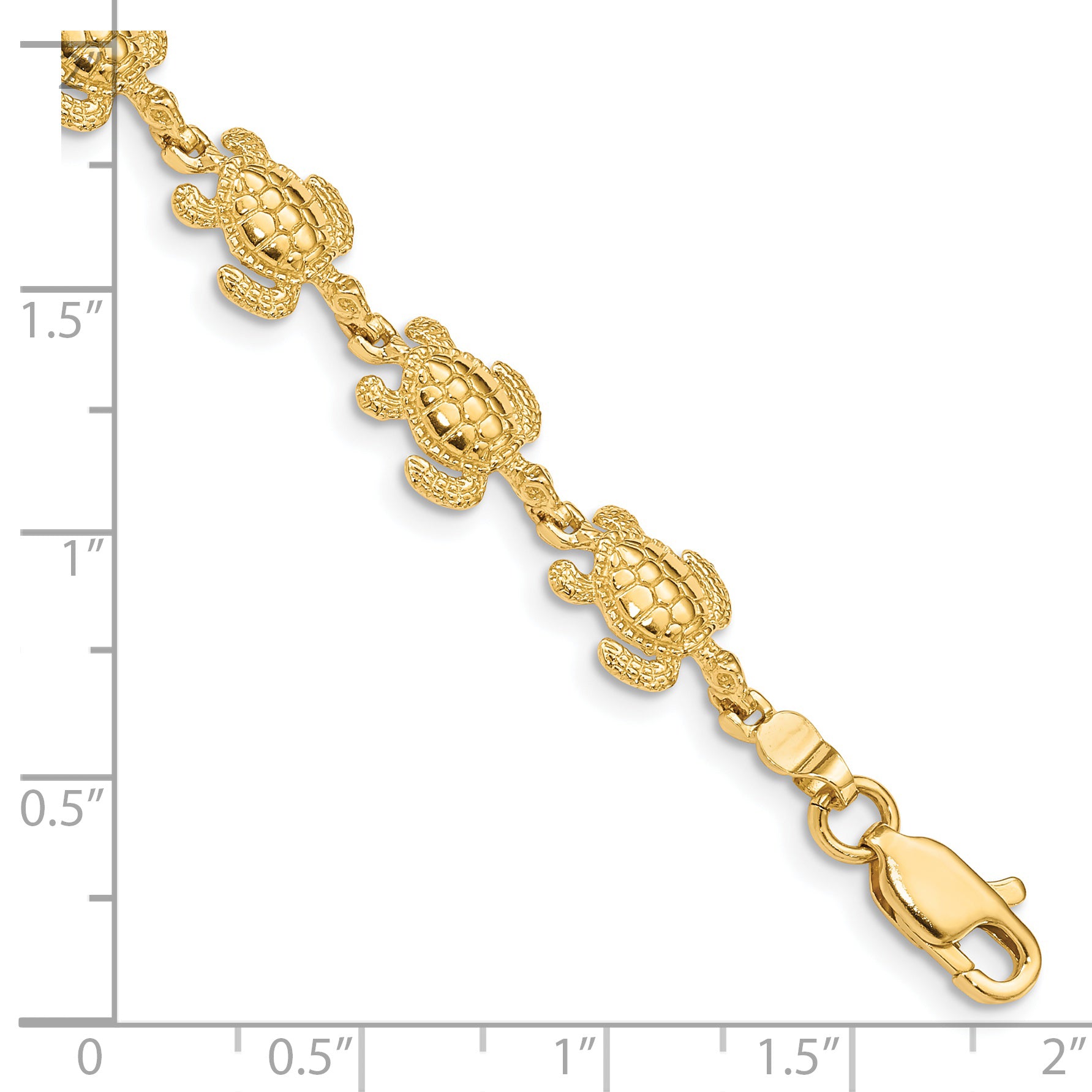 14k Swimming Sea Turtle Bracelet