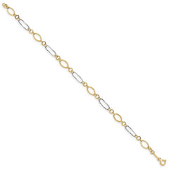 14k Two-tone Oval Link Bracelet