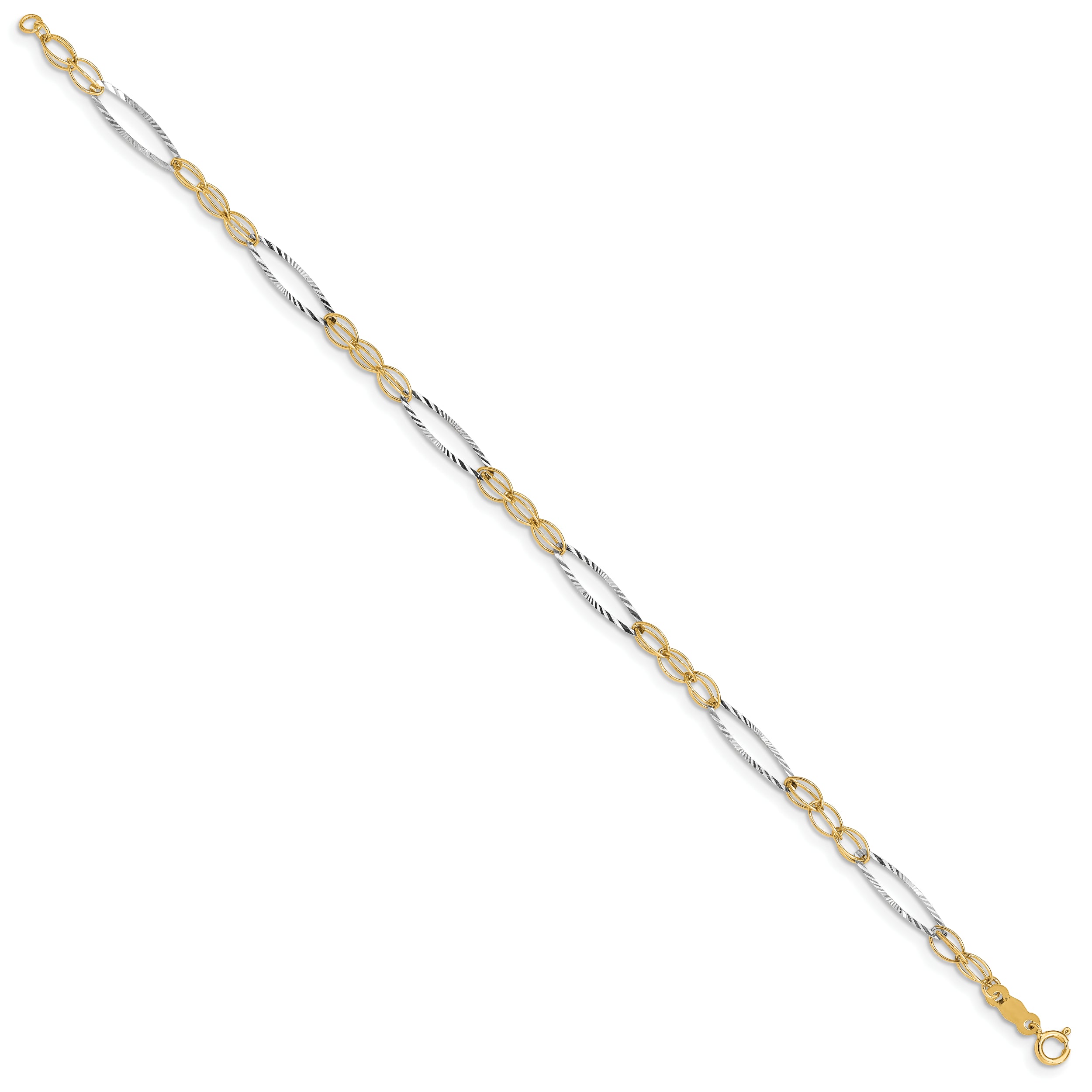 14k Two-tone Oval Design Bracelet