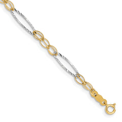 14k Two-tone Oval Design Bracelet