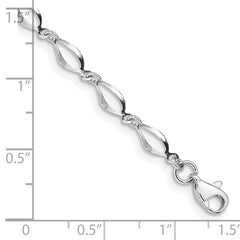 14k White Gold Polished Fancy Link Bracelet