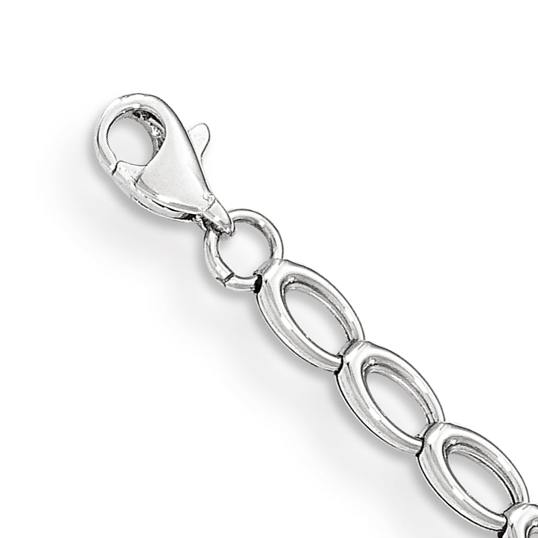 14K White Gold Polished Open Link Bracelet