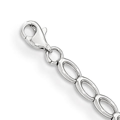 14K White Gold Polished Open Link Bracelet