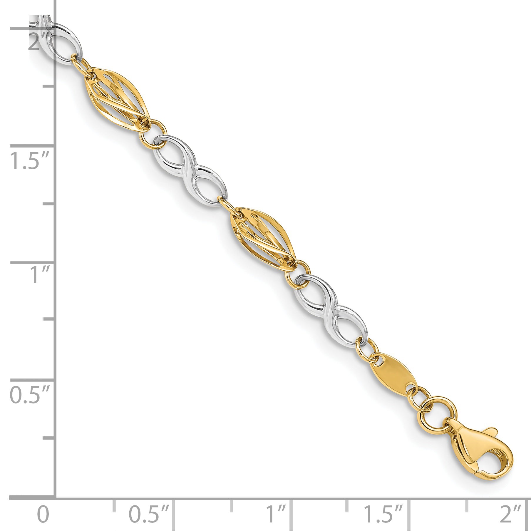 14K Two-Tone Polished Infinity Symbol 7.5in Bracelet