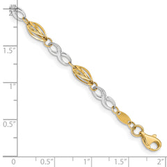 14K Two-Tone Polished Infinity Symbol 7.5in Bracelet