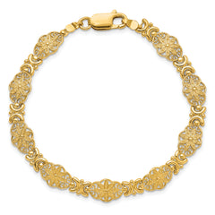 14K Fancy Floral Link Bracelet