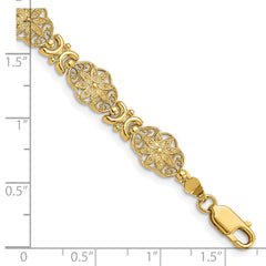 14K Fancy Floral Link Bracelet