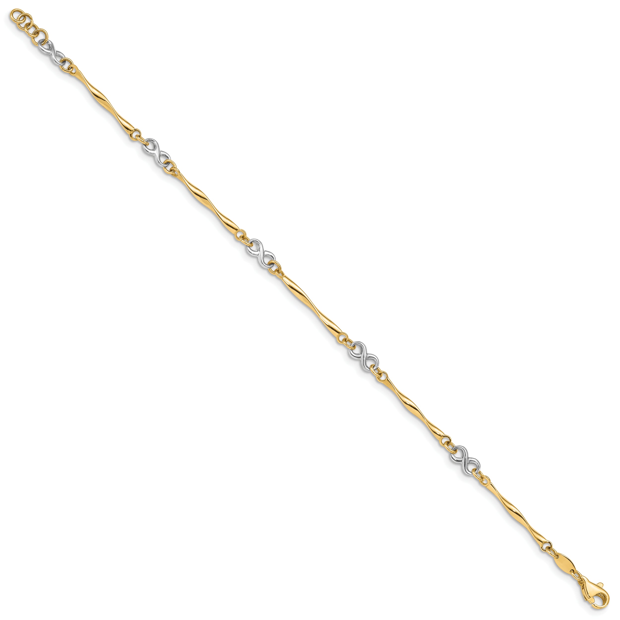 14k Two-tone Polished Infinity Bracelet