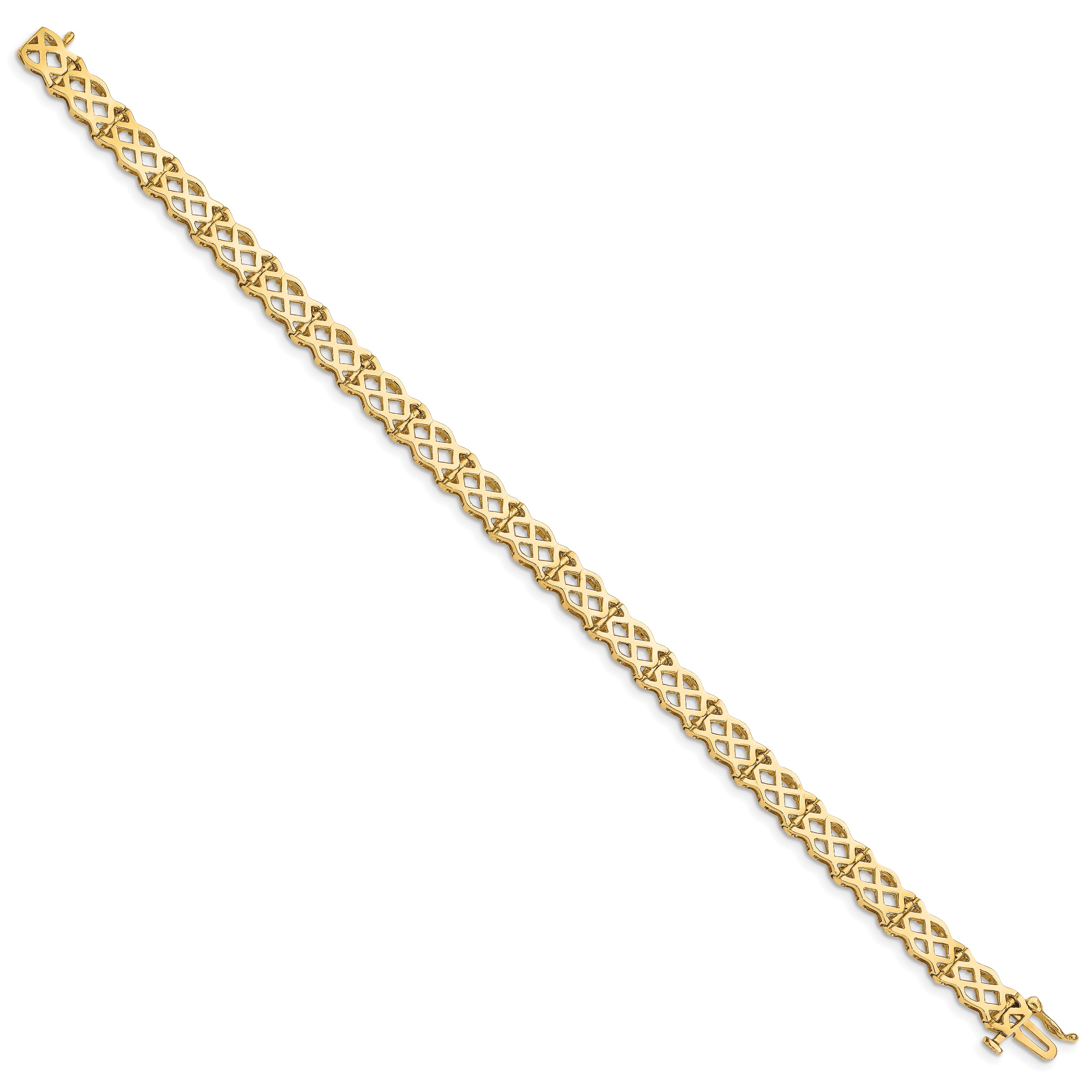 14K Polished Criss Cross Bracelet