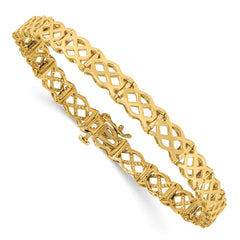 14K Polished Criss Cross Bracelet