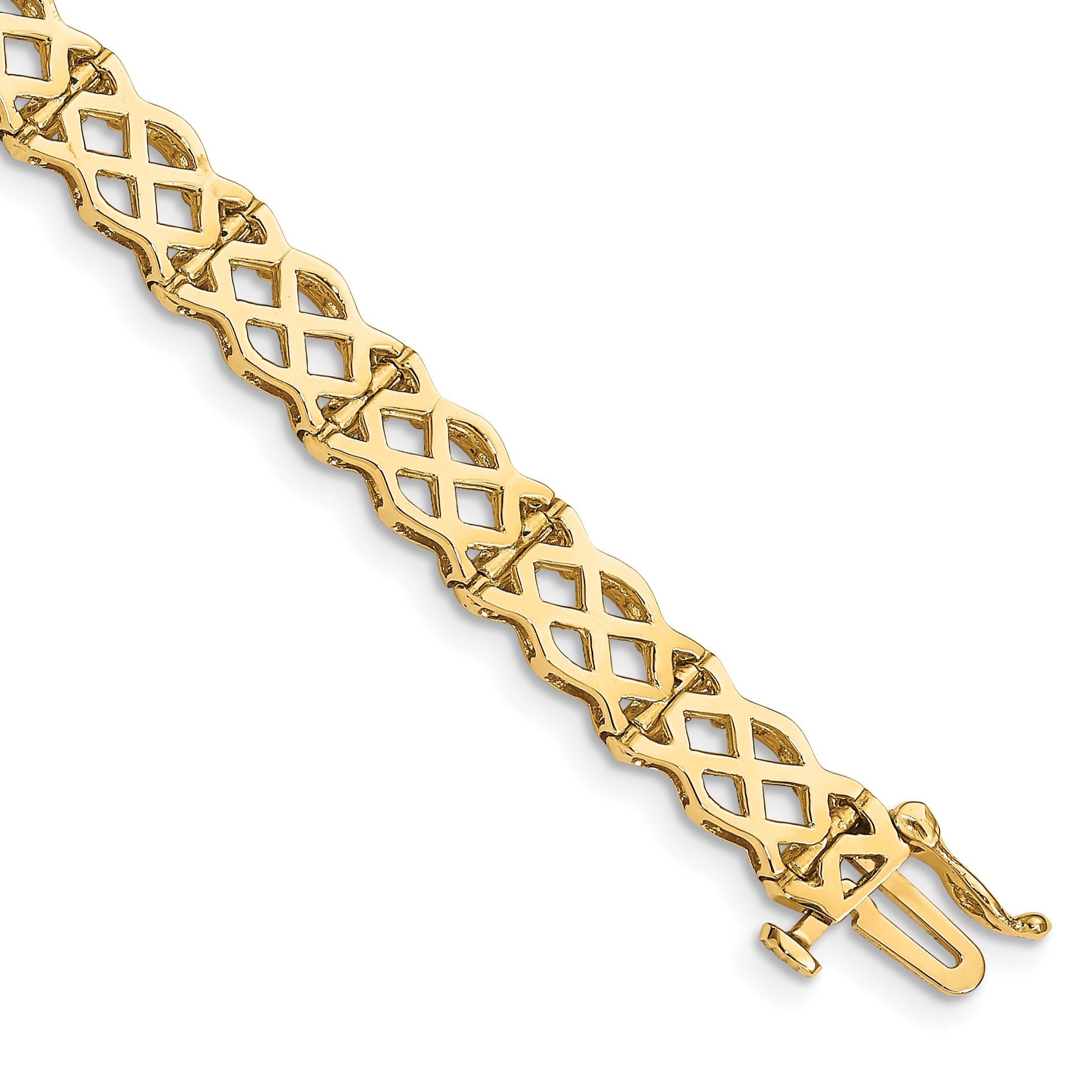 14K Polished Criss Cross Bracelet