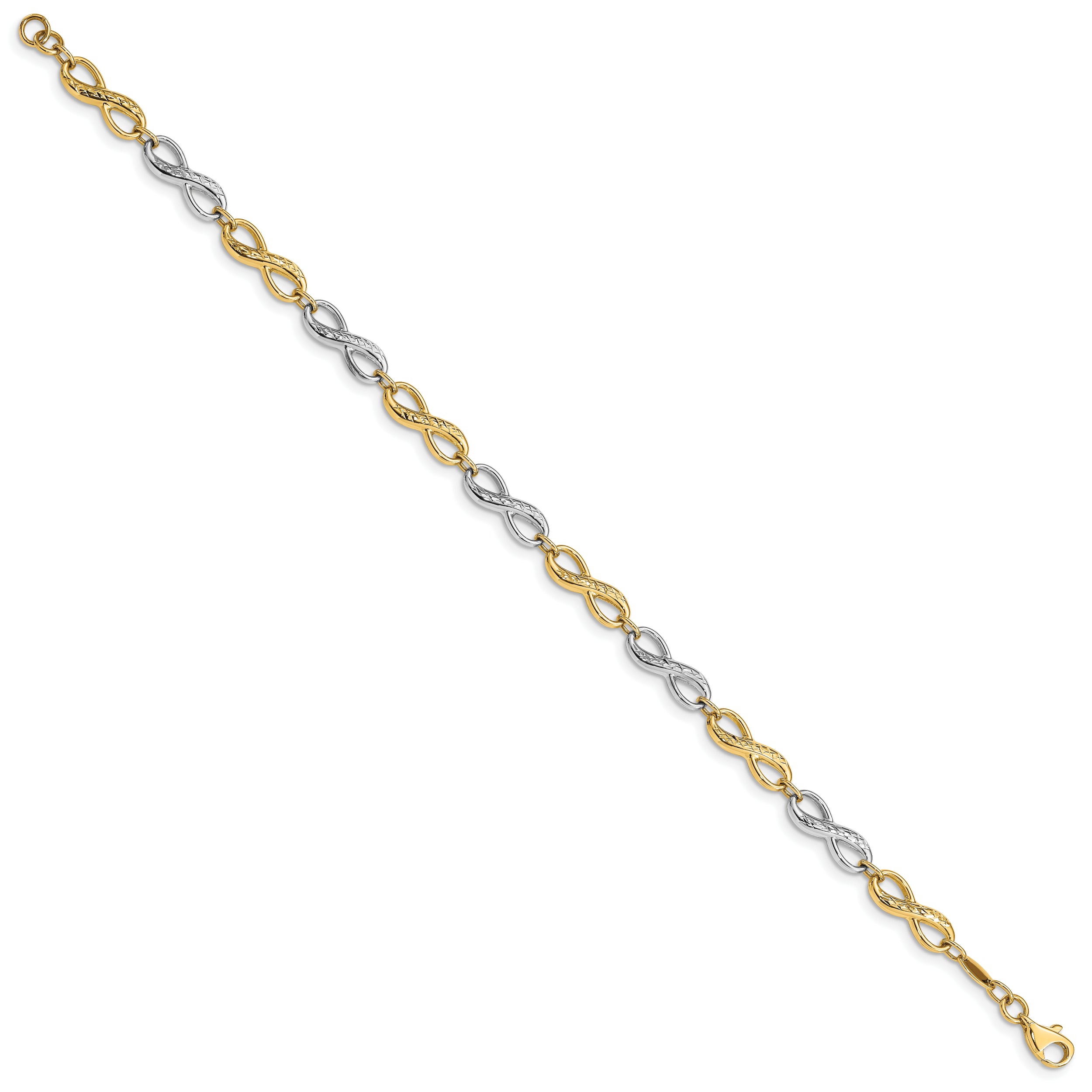 14K Two-tone Infinity Symbol Bracelet