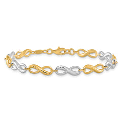 14K Two-tone Infinity Symbol Bracelet