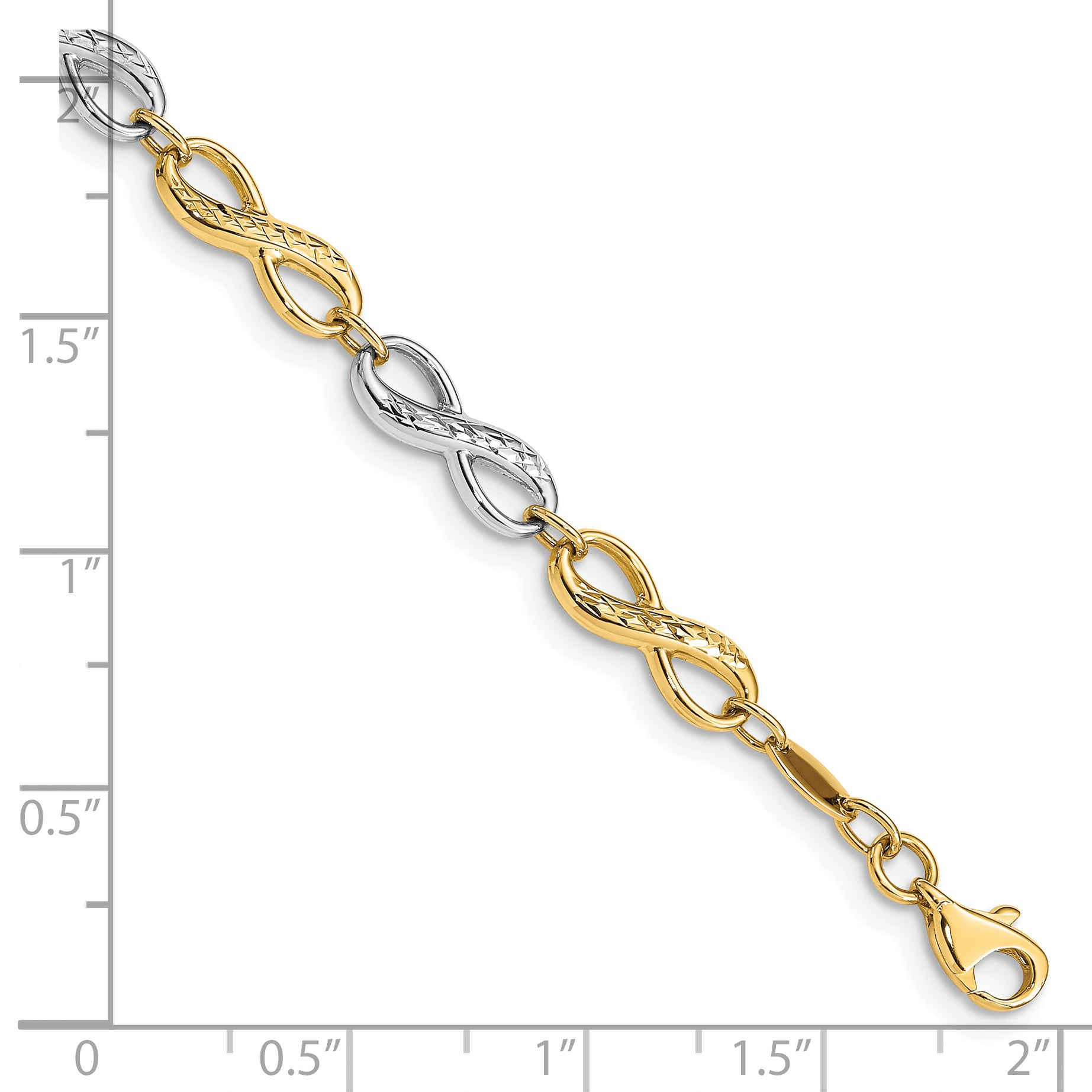 14K Two-tone Infinity Symbol Bracelet