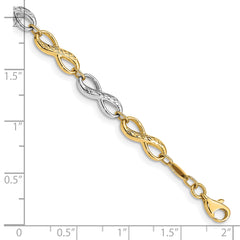 14K Two-tone Infinity Symbol Bracelet