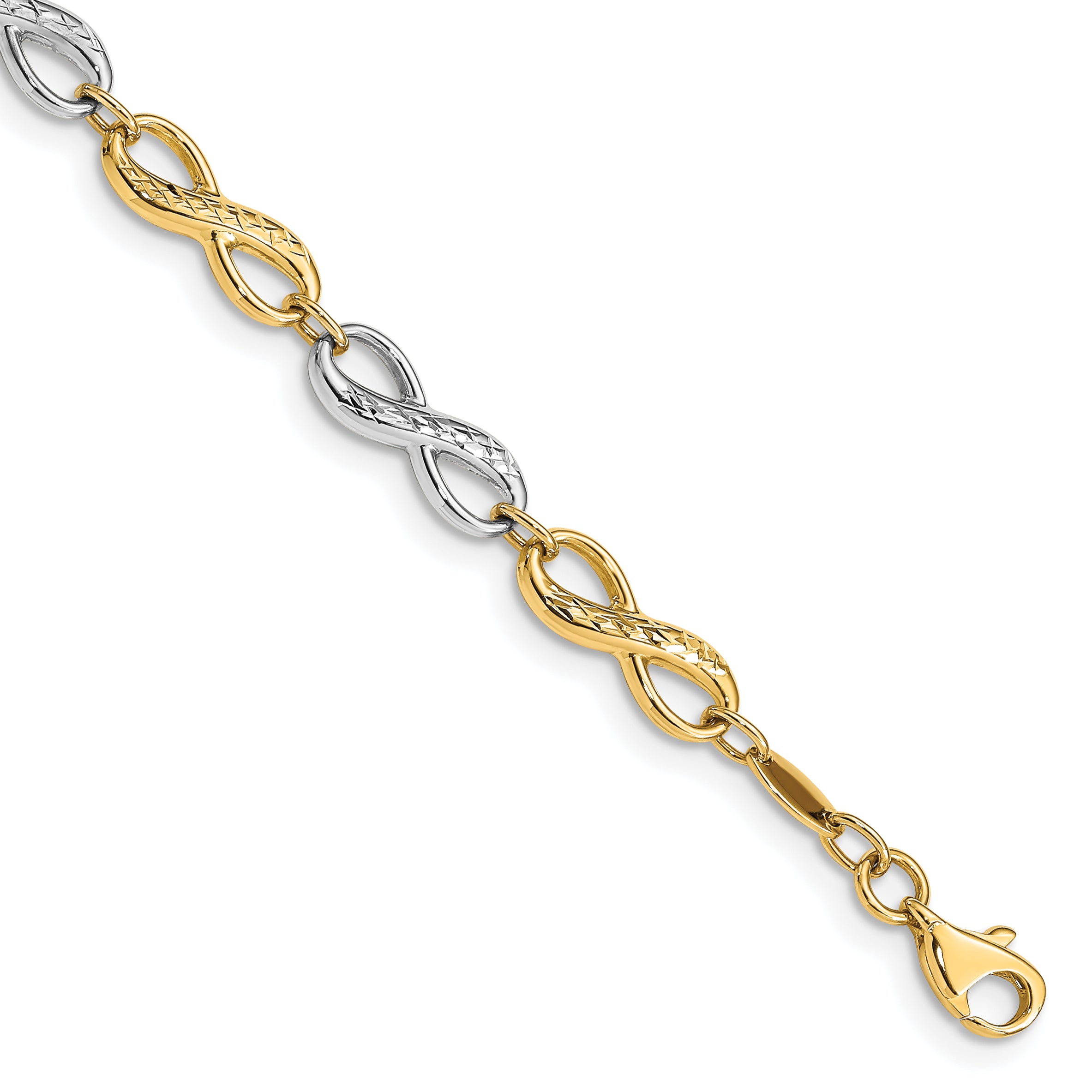 14K Two-tone Infinity Symbol Bracelet