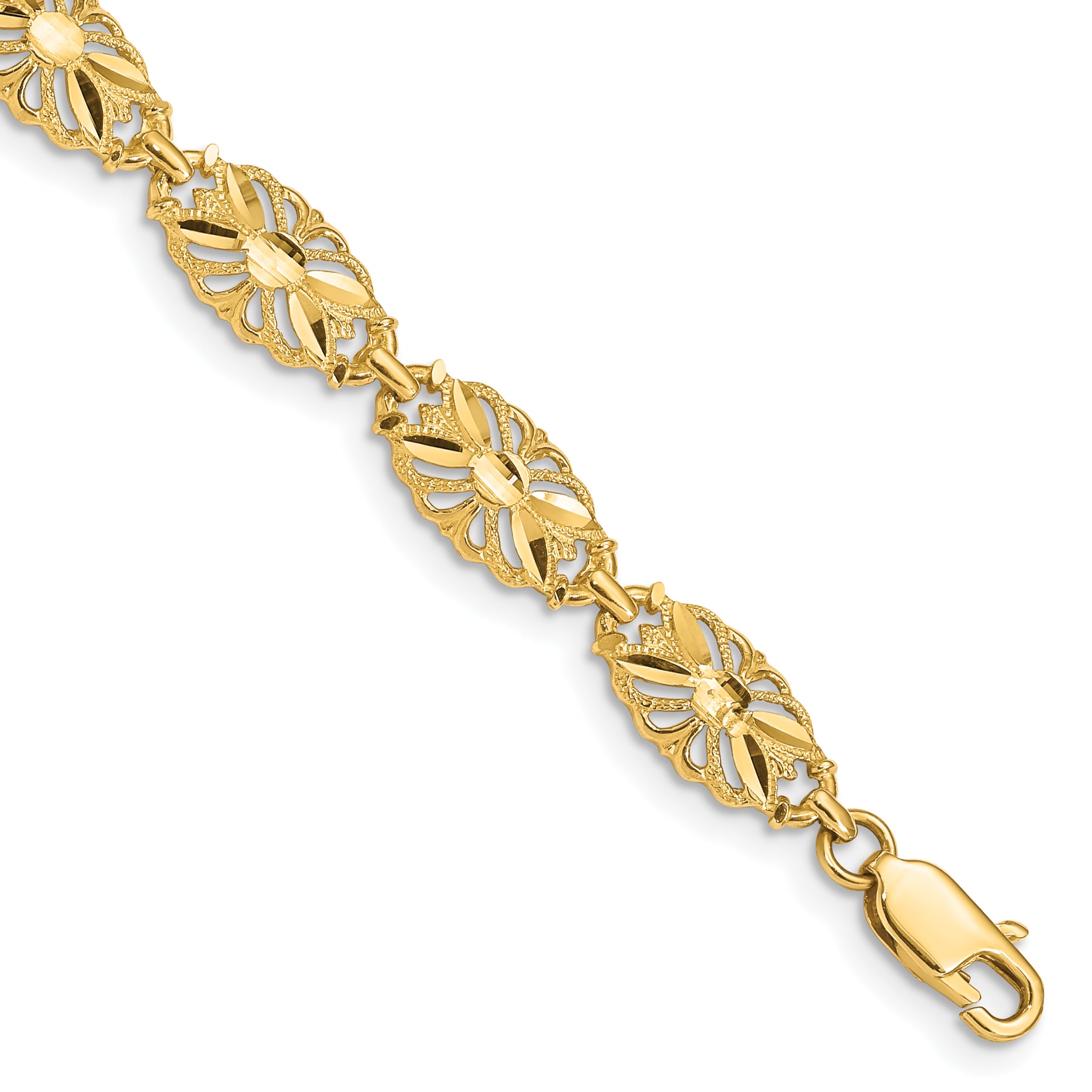 14K Diamond-Cut Bracelet