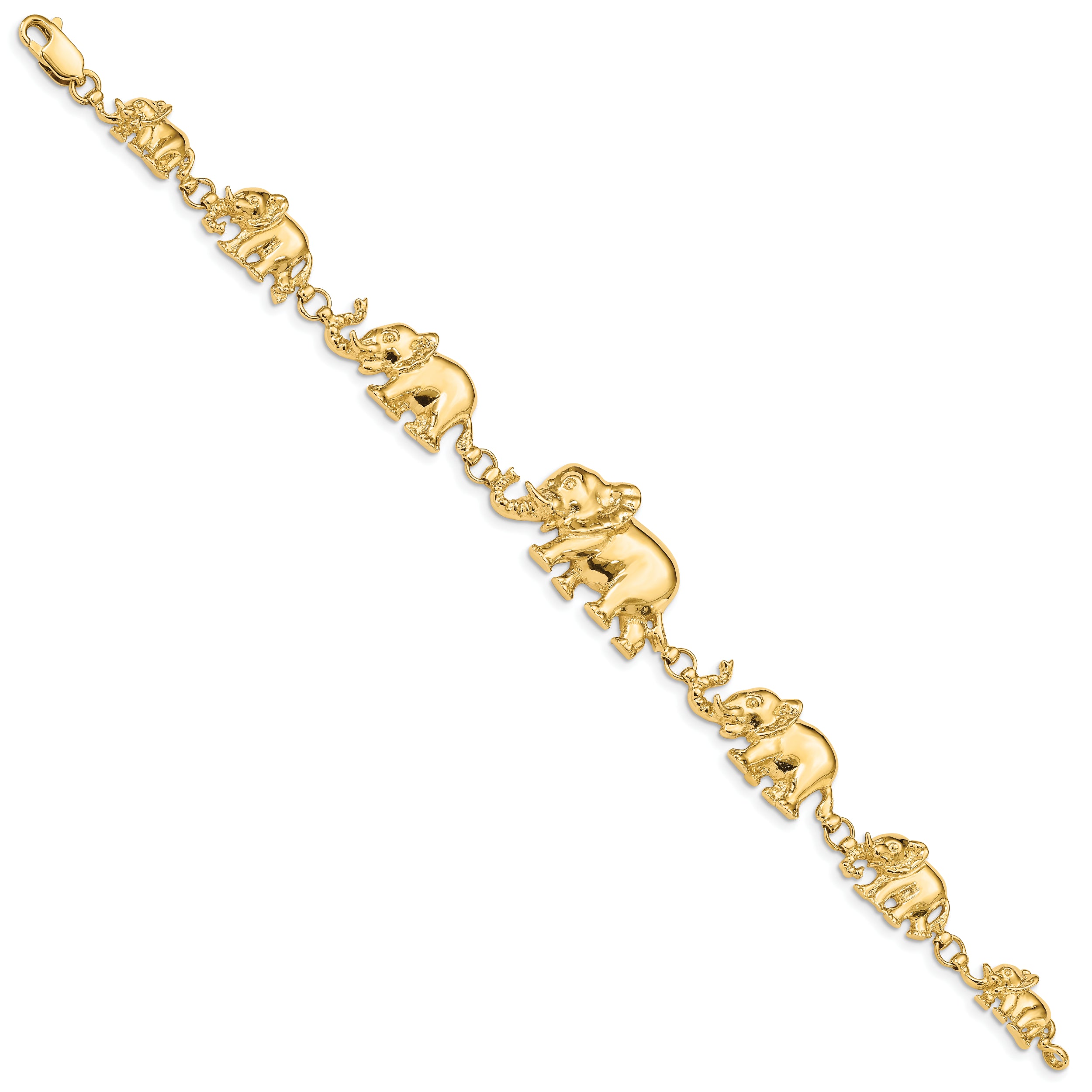 14k Graduated Elephant Bracelet