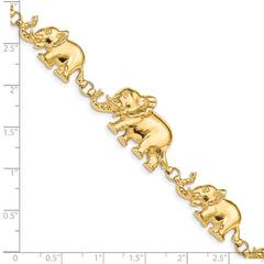 14k Graduated Elephant Bracelet