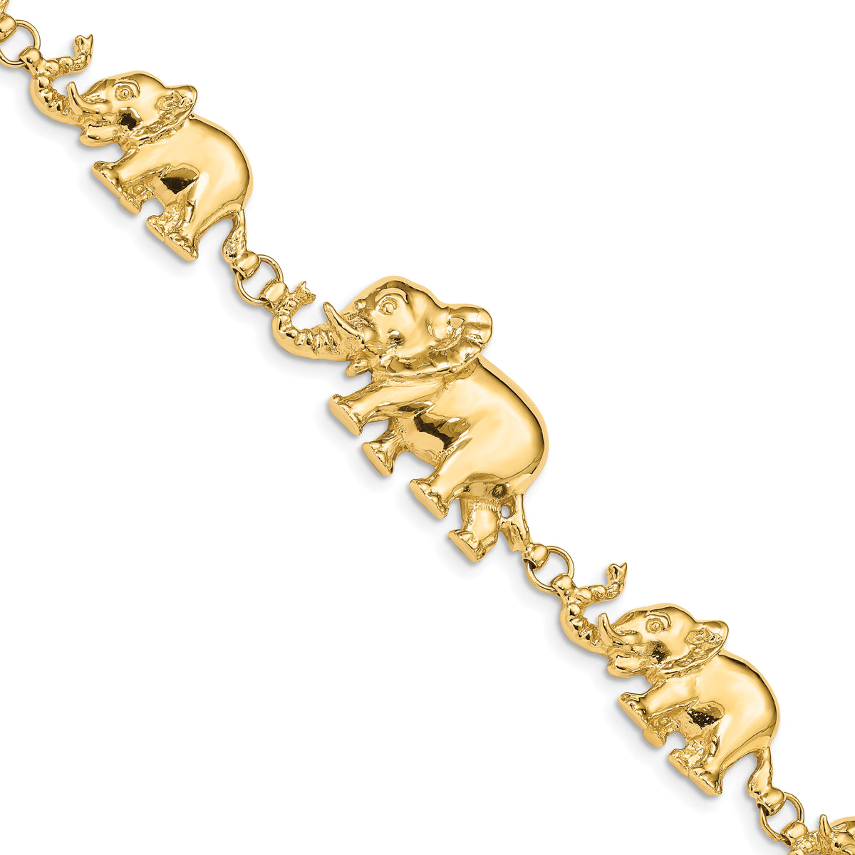 14k Graduated Elephant Bracelet