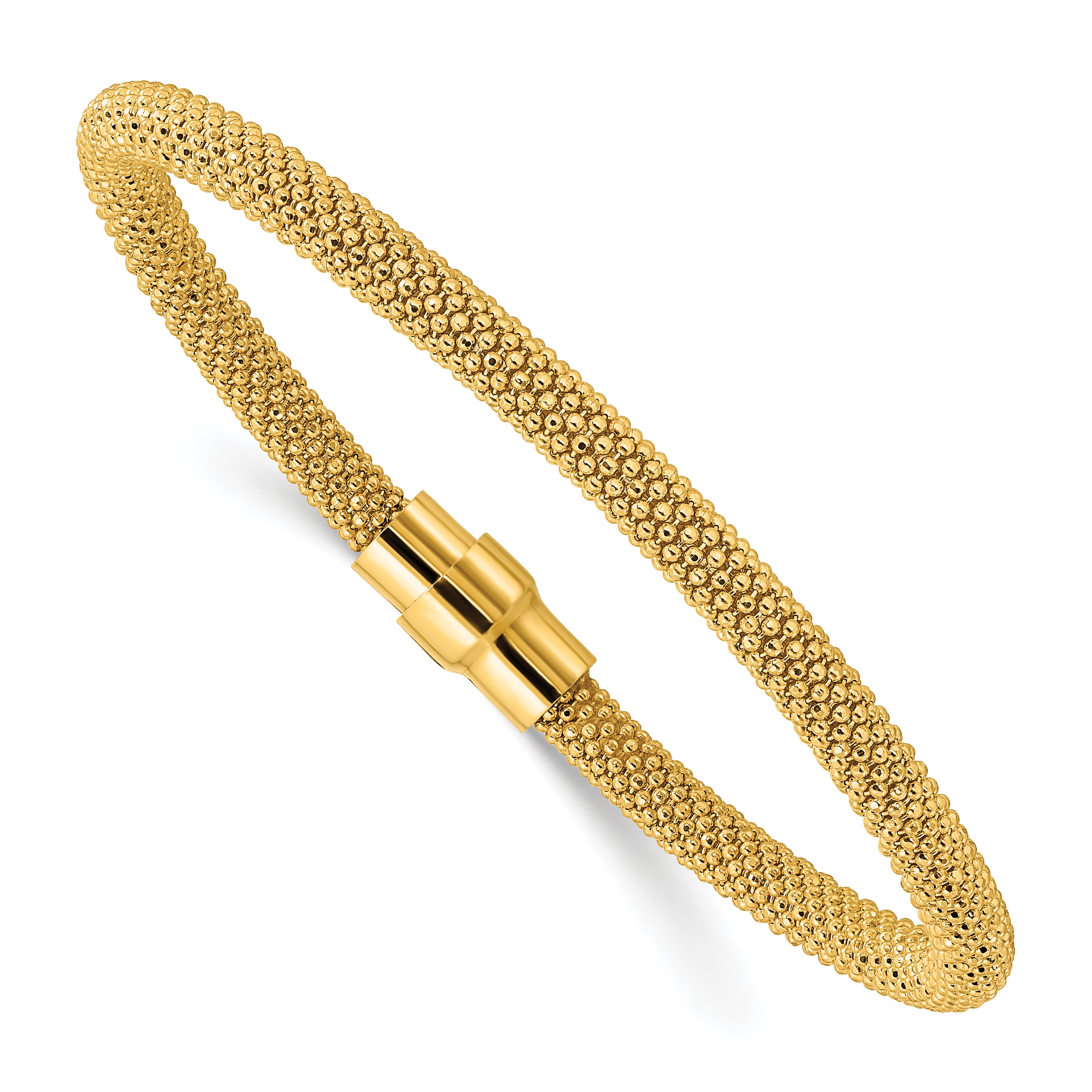 Sterling Silver Gold-tone 18K Flash-plated Magnetic Bracelet