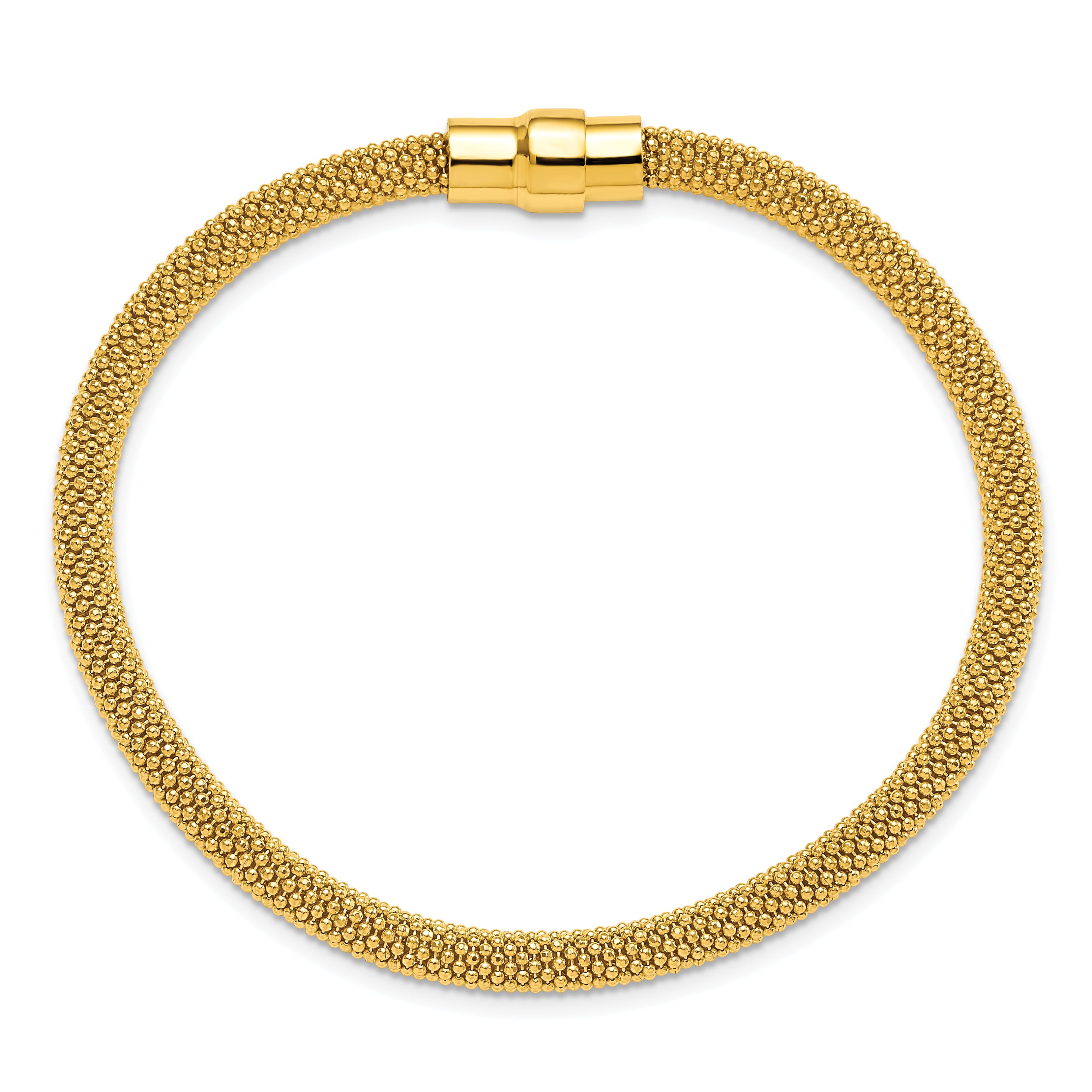 Sterling Silver Gold-tone 18K Flash-plated Magnetic Bracelet