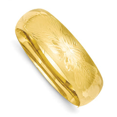 14K 13/16 Oversize Florentine Engraved Hinged Bangle Bracelet