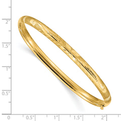 14k 3/16 Florentine Engraved Hinged Bangle Bracelet