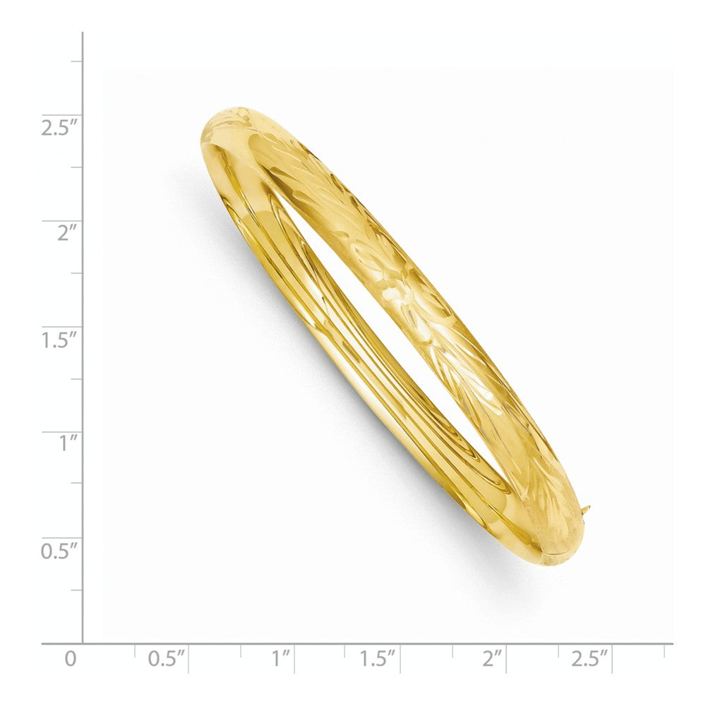 14k 4/16 Florentine Engraved Hinged Bangle Bracelet