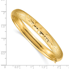 14k 5/16 Florentine Engraved Hinged Bangle Bracelet