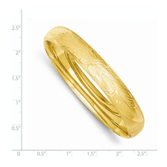 14k 7/16 Oversize Florentine Engraved Hinged Bangle Bracelet