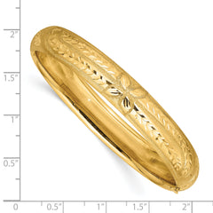 14k 7/16 Florentine Engraved Hinged Bangle Bracelet