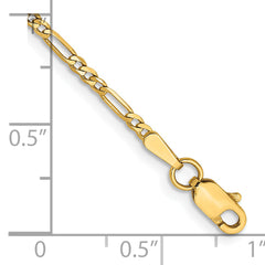 14K 5.5 inch 1.8mm Flat Figaro with Lobster Clasp Chain