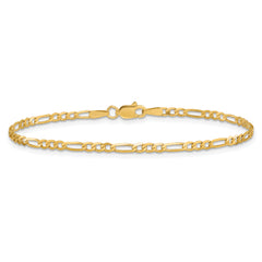 14K 5.5 inch 2.25mm Flat Figaro with Lobster Clasp Chain