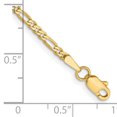 14K 5.5 inch 2.25mm Flat Figaro with Lobster Clasp Chain