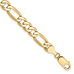 14K 9 inch 7mm Flat Figaro with Lobster Clasp Chain