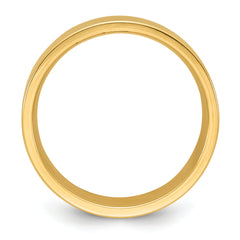 14k Yellow Gold 8mm Standard Weight Flat Comfort Fit Wedding Band Size 4