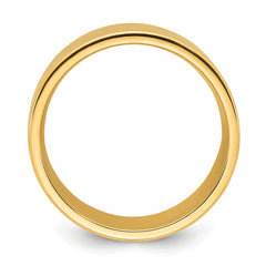 14k Yellow Gold 12mm Standard Weight Flat Comfort Fit Wedding Band Size 4