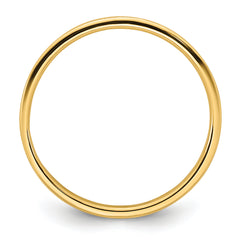 14k Yellow Gold 2mm Lightweight Flat Wedding Band Size 4