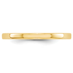 14k Yellow Gold 2mm Lightweight Flat Wedding Band Size 4