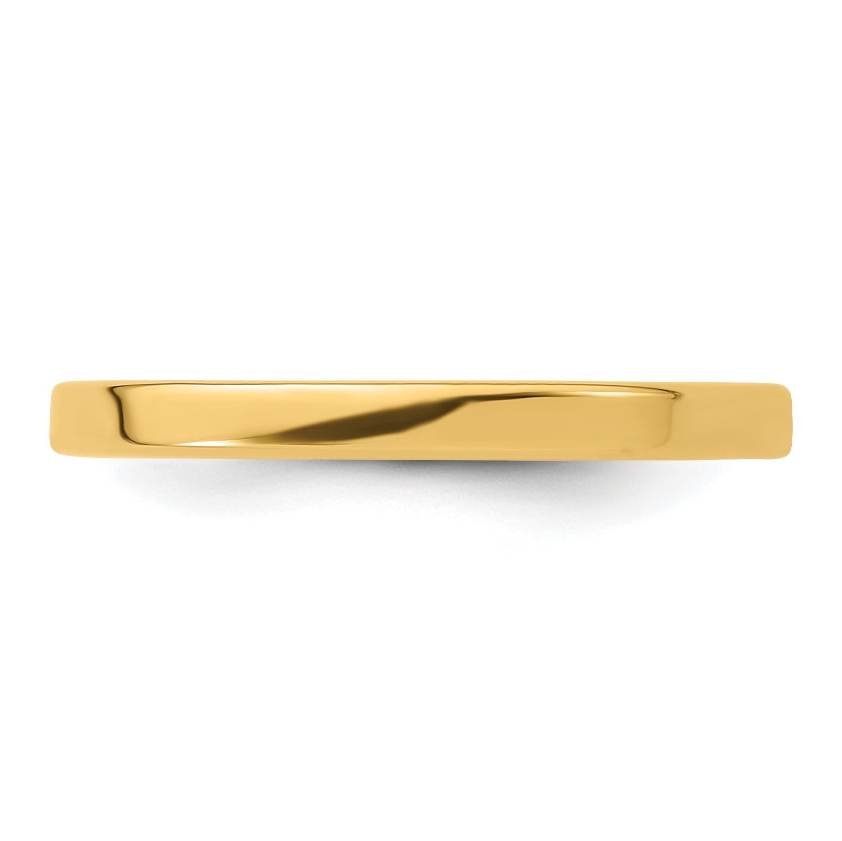 14k Yellow Gold 2mm Lightweight Flat Wedding Band Size 4