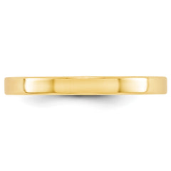 14k Yellow Gold 2.5mm Lightweight Flat Wedding Band Size 4