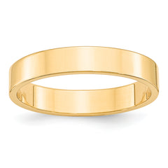 14k Yellow Gold 4mm Lightweight Flat Wedding Band Size 14