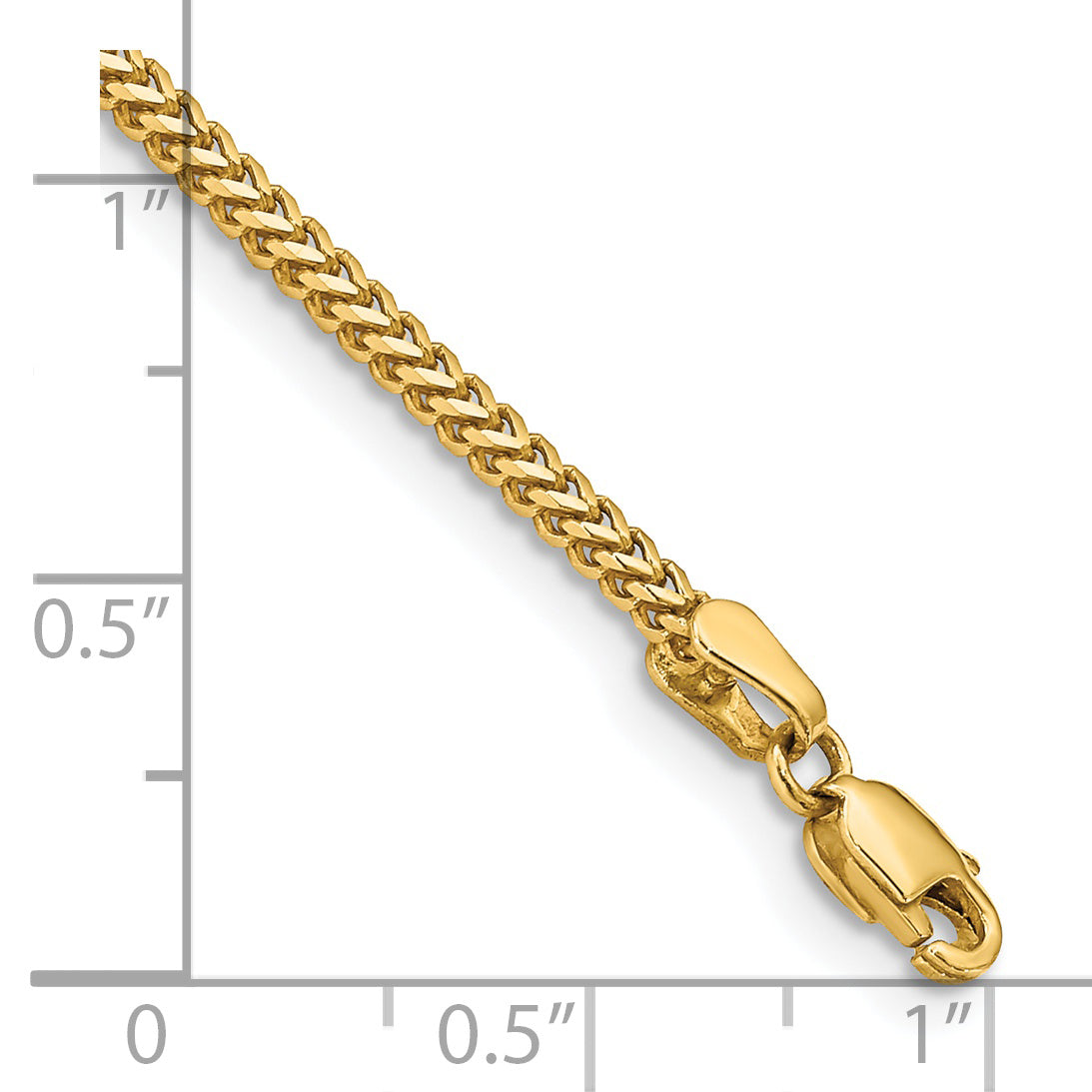 14K 7 inch 1.5mm Franco with Lobster Clasp Bracelet